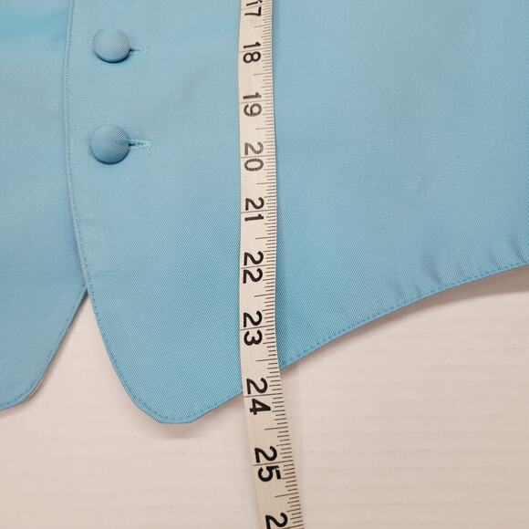 Satin Solid Turquoise Blue Mens Formal Vest Sz Small Tuxedo Prom Brandon Michael - Picture 3 of 6
